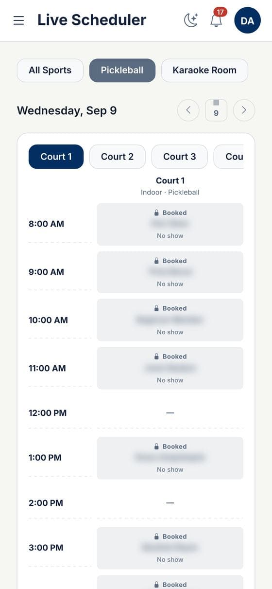 Admin: Live Scheduler on a phone